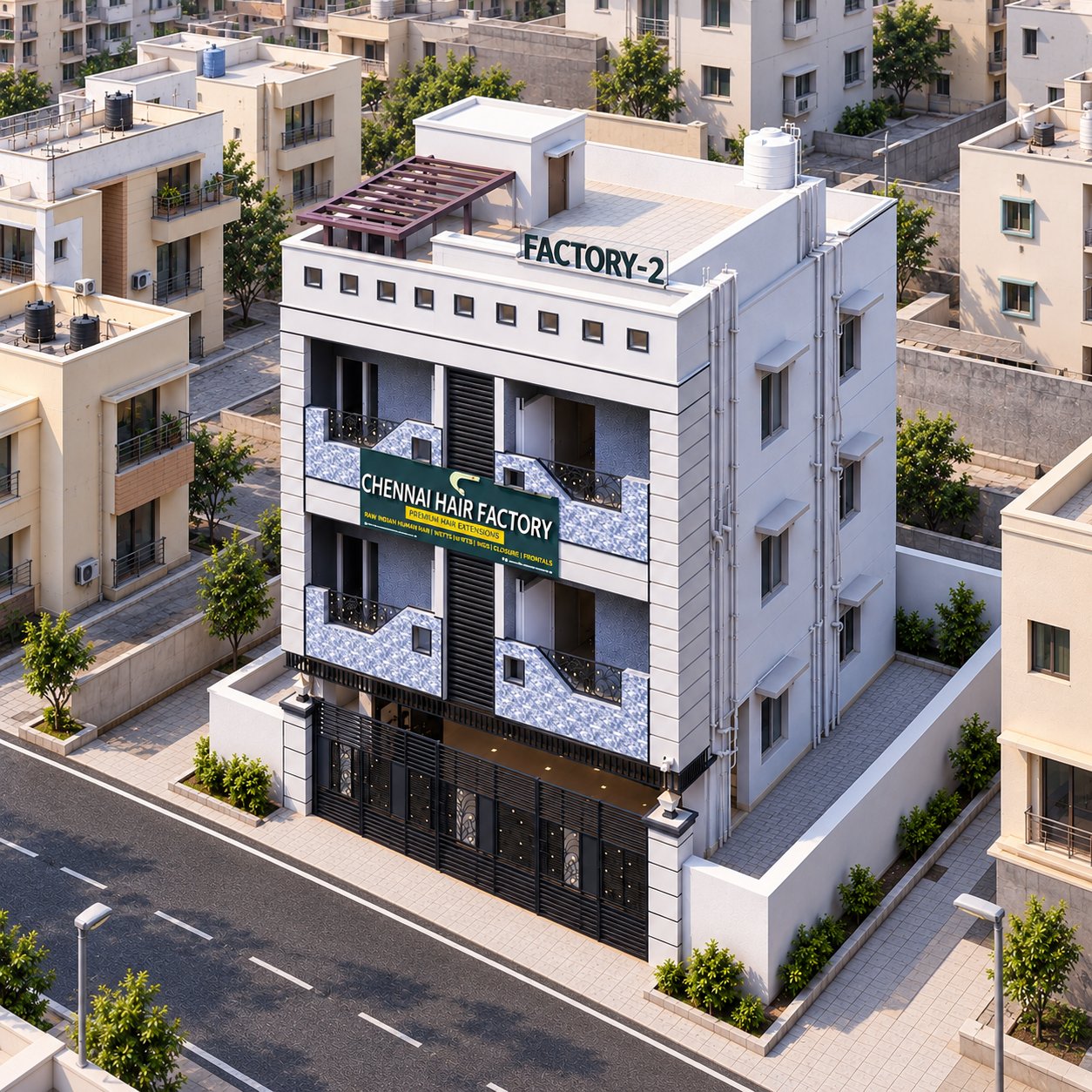 Chennai Hair Factory - our factory building in Chennai, India