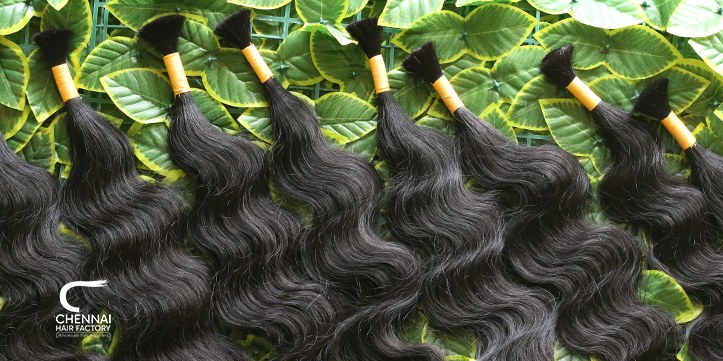 Raw bulk hair bundles